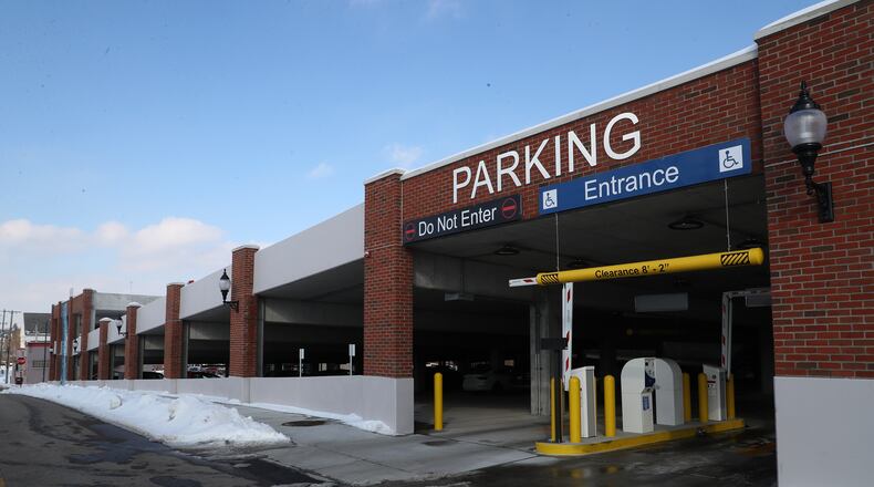 Parking in the City of Springfield's new parking garage is free thru 2021. BILL LACKEY/STAFF
