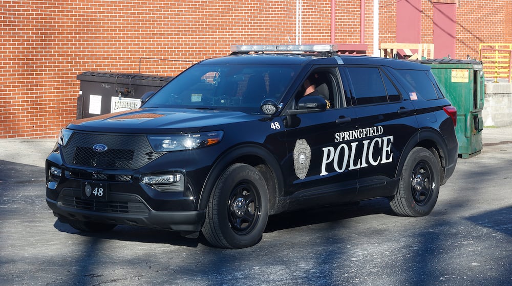 One of the Springfield Police Division's black patrol cars at a scene Wednesday, Feb. 20, 2024. BILL LACKEY/File