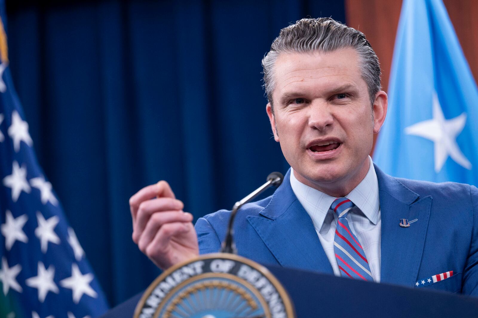 Defense Secretary Pete Hegseth speaks during a news conference at the Pentagon, Thursday, June 26, 2025 in Washington. (AP Photo/Kevin Wolf)
