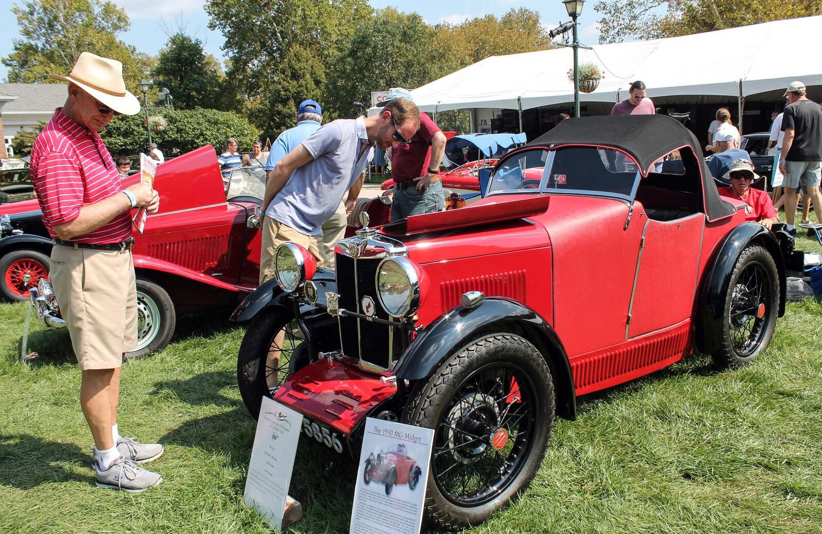 Jeff Field’s 1930 MG M-type Midget won the Best British Car Award at the 11th Dayton Concours d’Elegance in 2017 held  at Carillon Park. The car has a canvas-covered body. Photo by Haylie Schlater
