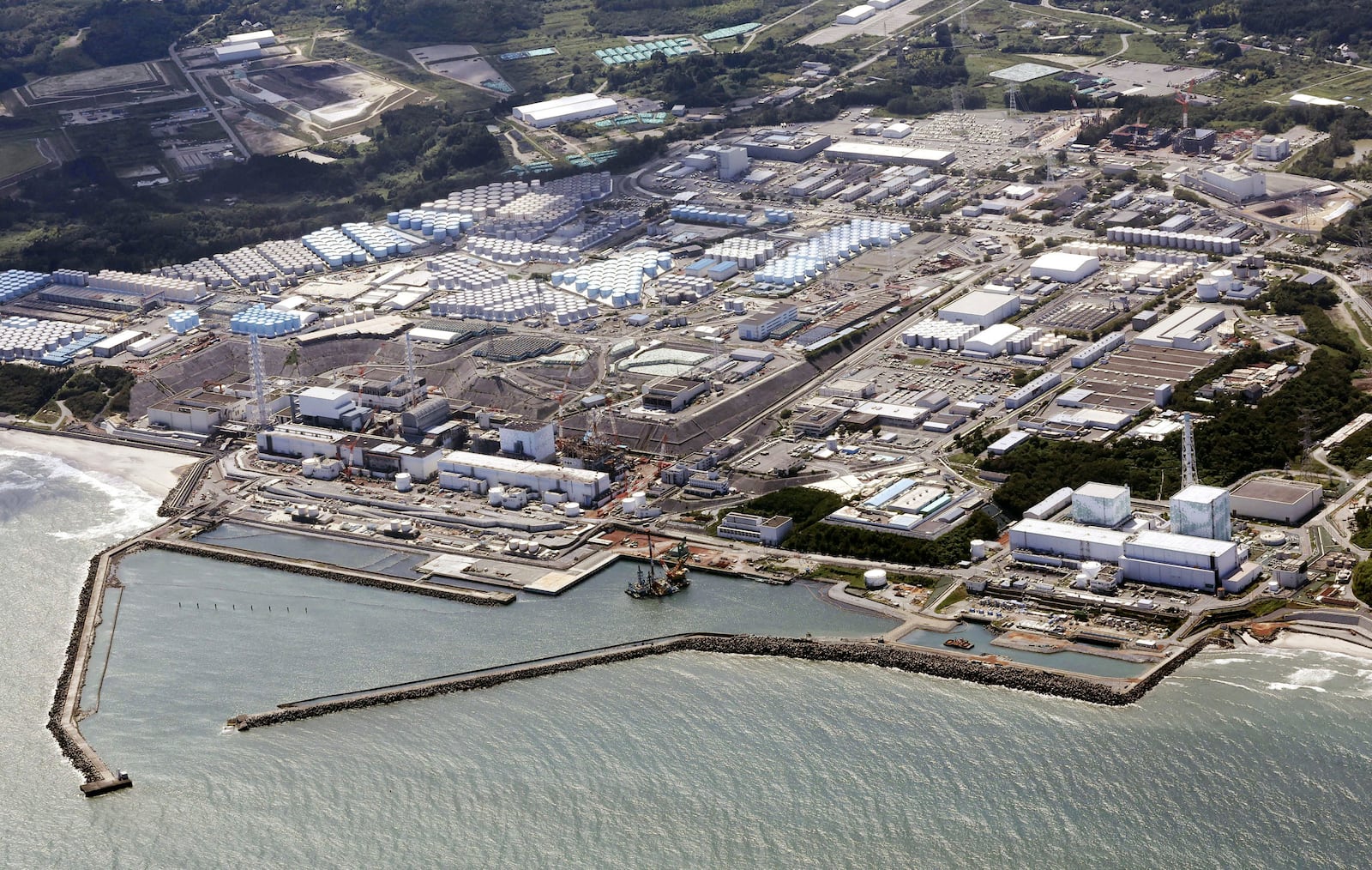 FILE - This aerial view shows the Fukushima Daiichi nuclear power plant in Futaba and Namie towns, northern Japan, on Aug. 24, 2023. (Kyodo News via AP, File)