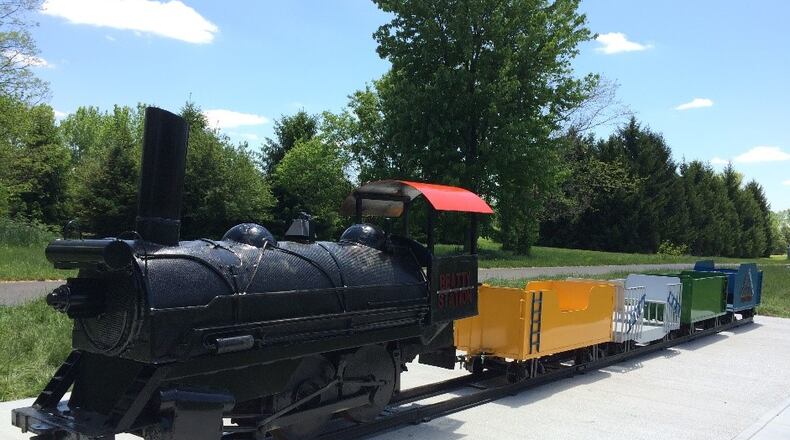A new train-themed playground at Beatty Station. Contributed photo