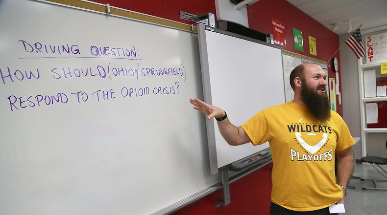 Justin Hambrick, one of the teachers of the year. Bill Lackey/Staff
