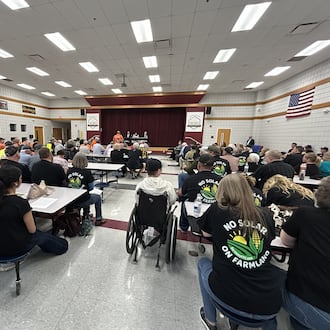 The Ohio Power Siting Board held a local public hearing March 26, 2026, regarding Sloopy Solar Energy, LLC’s proposal to construct a 180-megawatt solar-powered electric generation facility in Clark County. BROOKE SPURLOCK / CONTRIBUTED