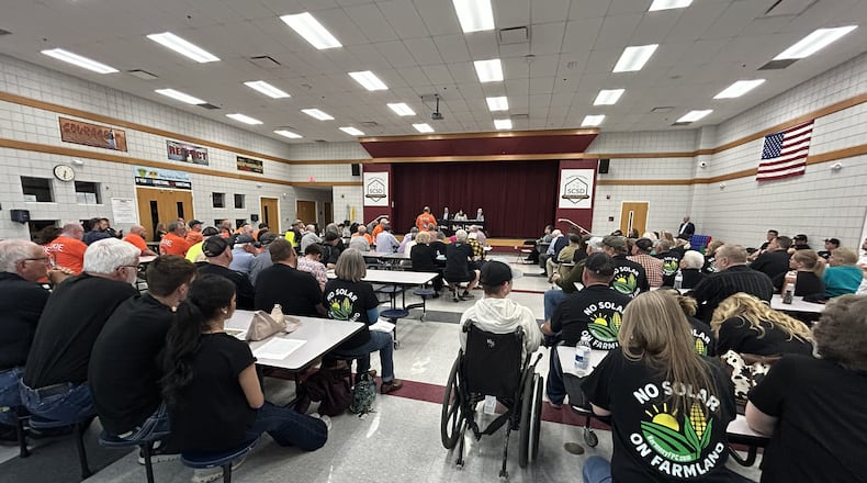 The Ohio Power Siting Board held a local public hearing March 26, 2026, regarding Sloopy Solar Energy, LLC’s proposal to construct a 180-megawatt solar-powered electric generation facility in Clark County. BROOKE SPURLOCK / CONTRIBUTED