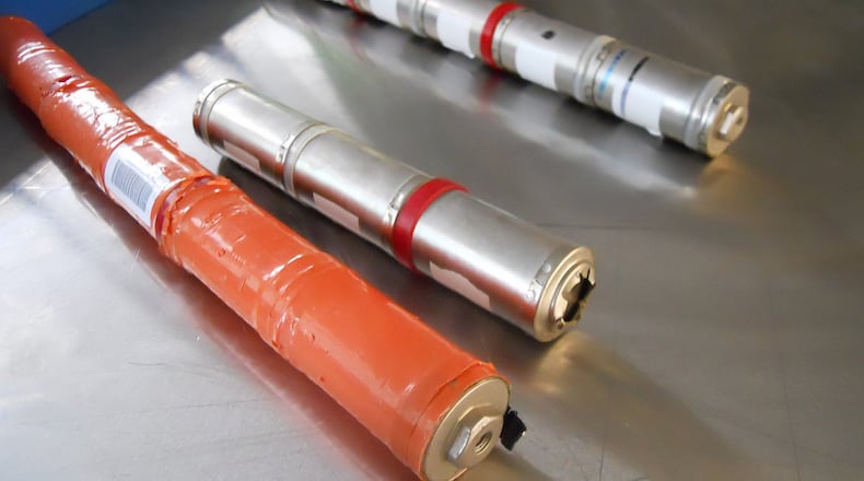 The Honda battery pack is made up of individual cells the same size as a D flashlight battery. (James Halderman photo)
