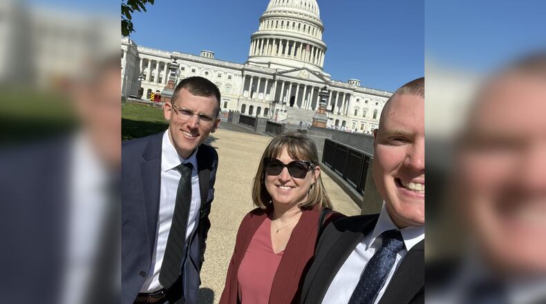Clark County Development Director Ethan Harris (left), County Commissioner Sasha Rittenhouse (middle) and Deputy Development Director J. Alex Dietz held meeting on Capitol Hill last week. CONTRIBUTED