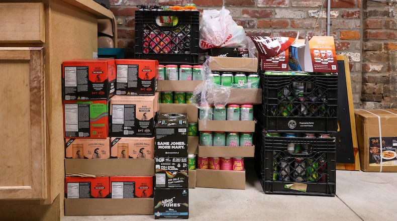 All hemp-infused beverages at Troll Pub at the Wheelhouse have been moved into storage after Gov. Mike DeWine's 90-day ban on intoxicating hemp-derived THC products, which went into effect on Tuesday, Oct. 14. BRYANT BILLING / STAFF