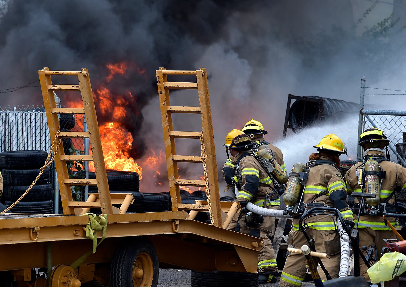 Tire Fire At Auto Center in Springfield