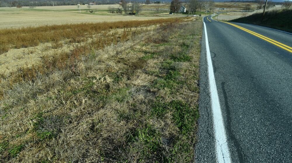 This stretch of land between the Conodoguinet Creek and Country Club Road near Carlisle, Pennsylvania, is in the planning stages to become a $15 billion data center complex, Friday Nov. 14, 2025, in Carlisle, Pa. (AP Photo/Marc Levy)