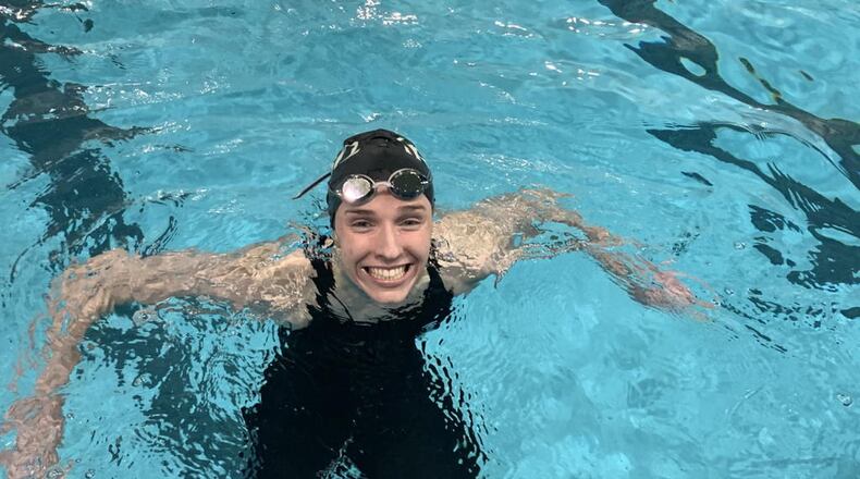 Catholic Central High School senior Bridget Engel won the 100-meter breaststroke last week in the Division II district meet. CONTRIBUTED