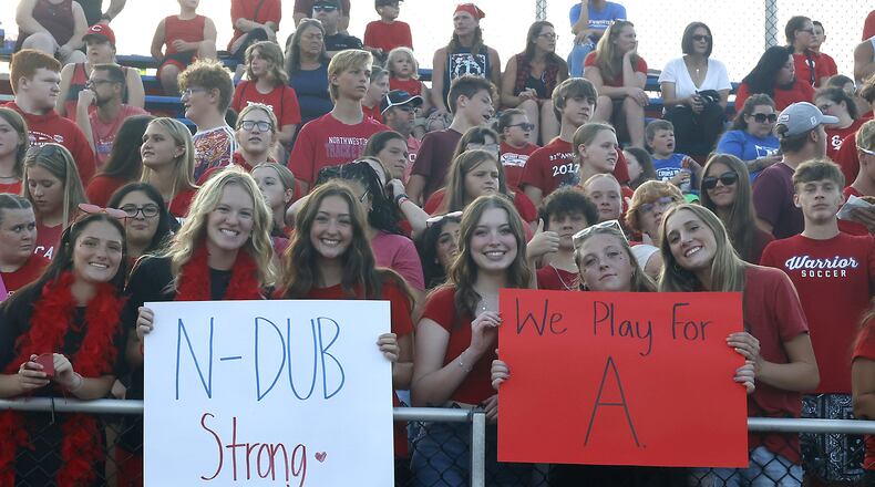 The Northwestern student section during Friday's football game. BILL LACKEY/STAFF