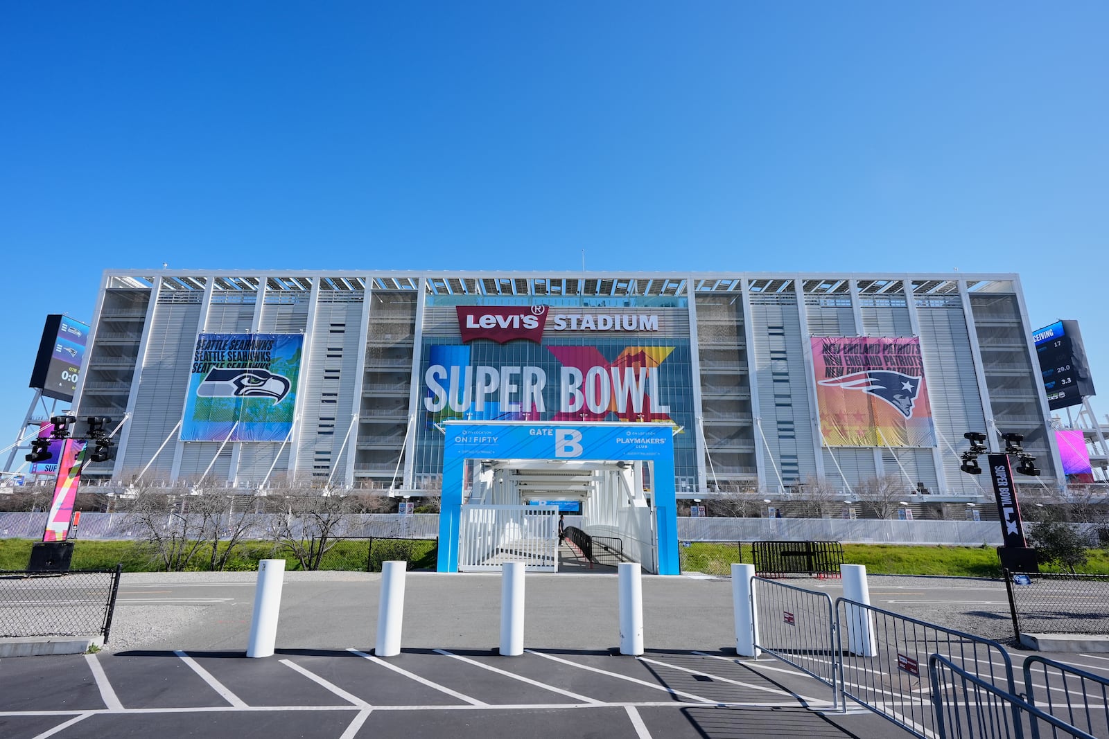 A view of Levi's Stadium ahead of Super Bowl LX between the Seattle Seahawks and the New England Patriots, in Santa Clara. Calif., Wednesday, Feb. 4, 2026. (AP Photo/Godofredo A. Vásquez)