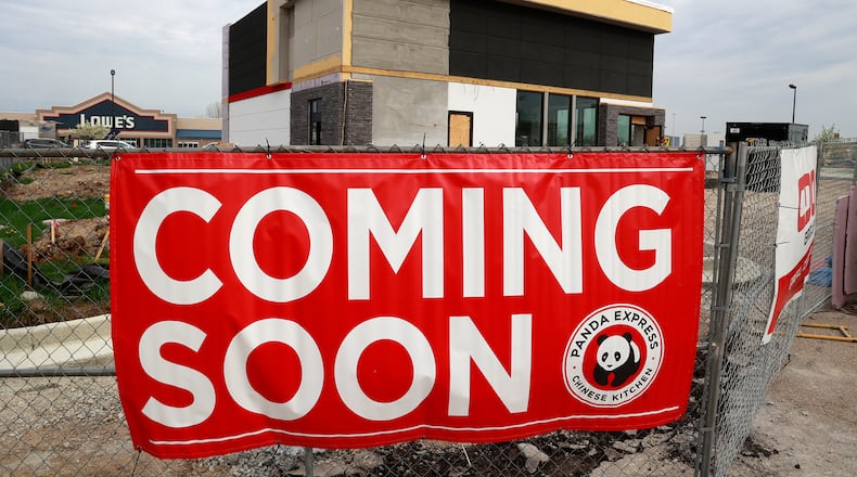 The new Panda Express being constructed on Bechtle Avenue in Springfield is scheduled to open later this summer. BILL LACKEY/STAFF