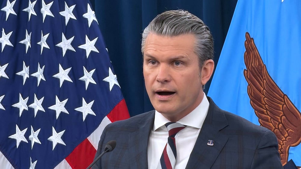 Defense Secretary Pete Hegseth speaks during a press briefing at the Pentagon, Wednesday, March 4, 2026, in Washington. (AP Photo/Konstantin Toropin)