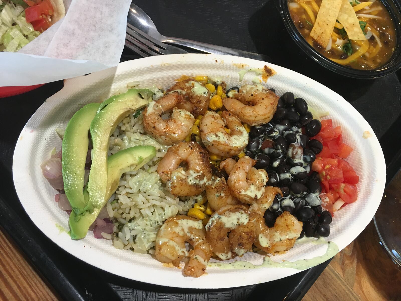 A new menu item at Fuzzy's Taco Shop, Baja shrimp burrito bowl.