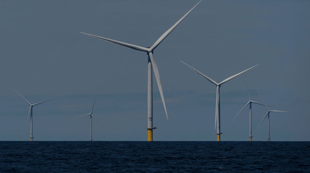 FILE - Wind turbines operate at Vineyard Wind 1 offshore wind farm off the coast of Massachusetts, July 19, 2025. (AP Photo/Carolyn Kaster, File)