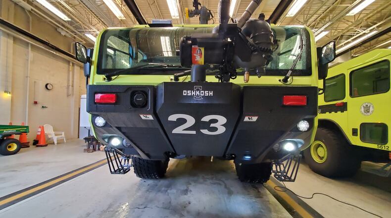 One of four Aircraft Rescue and Fire Fighting (ARFF) vehicles at the Dayton International Airport./Contributed
