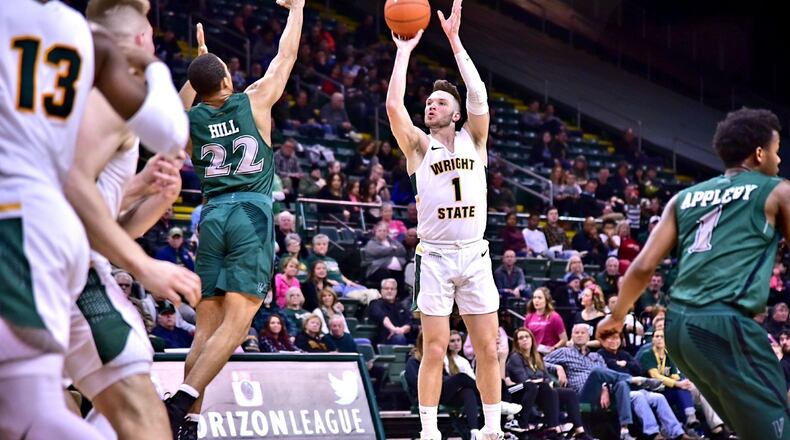 Bill Wampler scored 16 points in a win over Cleveland State on Thursday, Feb. 21, 2019, at the Nutter Center. Joseph Craven/CONTRIBUTED