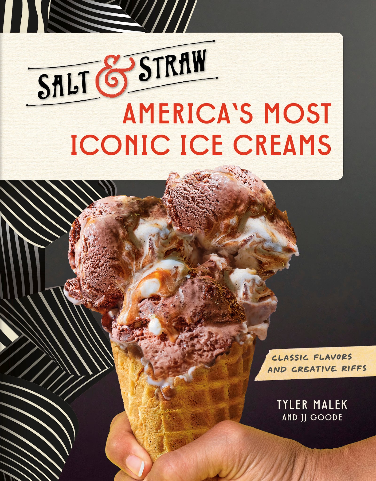 This book cover image released by Clarkson Potter shows "Salt & Straw: America's Most Iconic Ice Creams" by Tyler Malek and JJ Goode. (Clarkson Potter via AP)