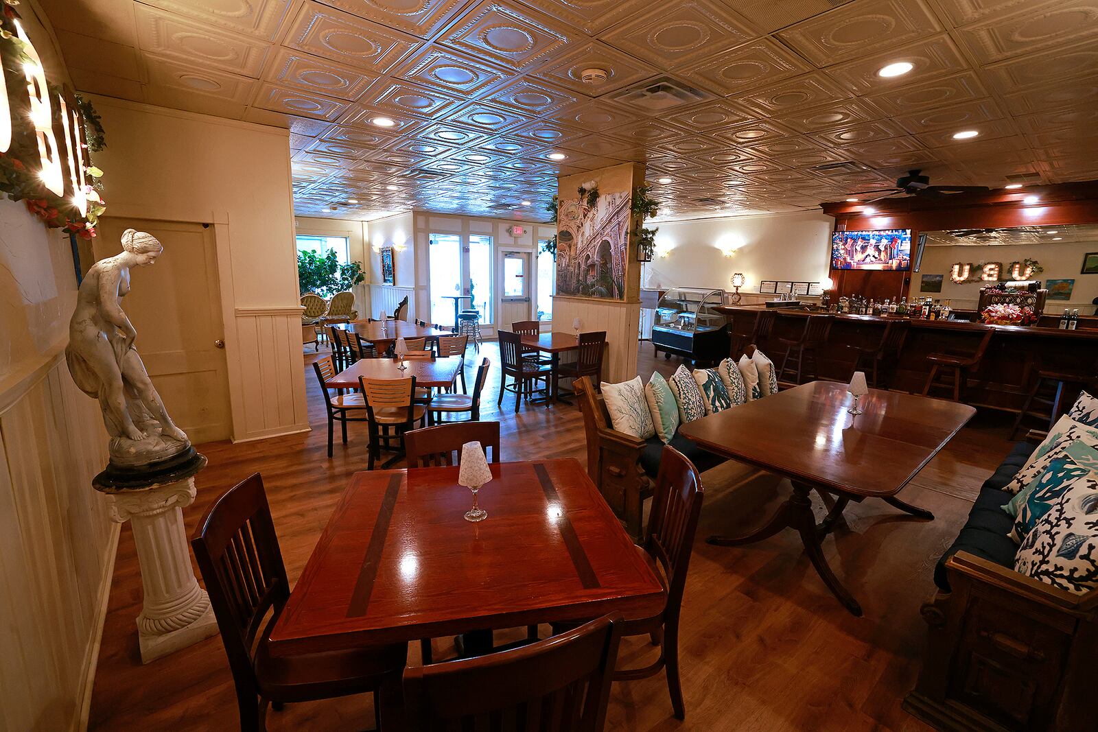 This is the interior of the new Eatly restaurant on Miami Street in Urbana. The former location was on Fountain Avenue in Springfield. Eatly had a soft opening in mid-December. It is accepting reservations for 4-8 p.m. Thursdays and Fridays, 11-8 p.m. Saturdays and 10 a.m.-2 p.m. for brunch on Sundays. BILL LACKEY/STAFF