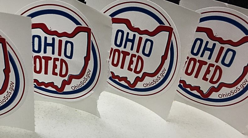 Ohio Voted stickers. MARSHALL GORBY\STAFF