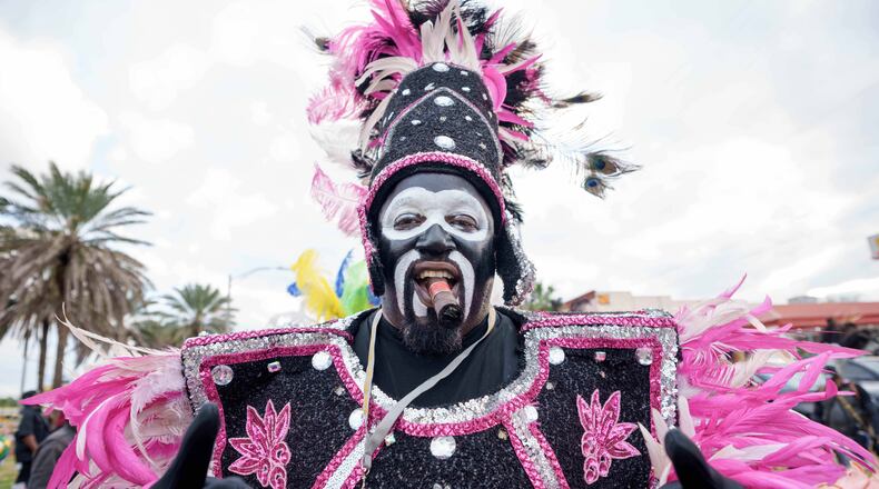 Zulu Tramps parade on Mardi Gras Day in New Orleans, Tuesday, Feb. 17, 2026. (AP Photo/Matthew Hinton)