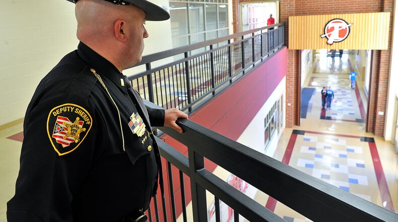 The Clark County Sheriff’s Office will likely have to make budget cuts due to changes with sales taxes and some school districts have been concerned it would affect the deputies who patrol schools. But the sheriff’s office says it wants to avoid that but some personnel cuts are likely. Staff photo by Bill Lackey