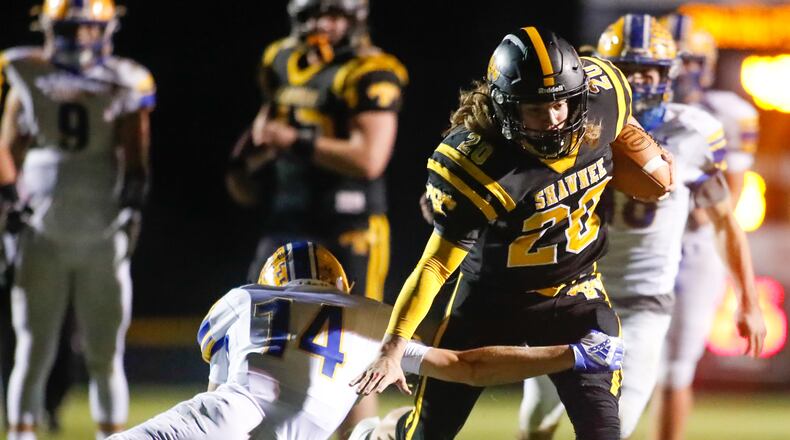 Shawnee's Tyler Mercer runs against Mariemont on Saturday, Oct. 31, 2020, Photo by Michael Cooper