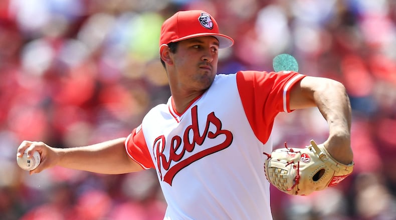 Tyler Mahle is one of four pitchers competing for the fifth spot in the Reds’ starting rotation. (Photo by Jamie Sabau/Getty Images)