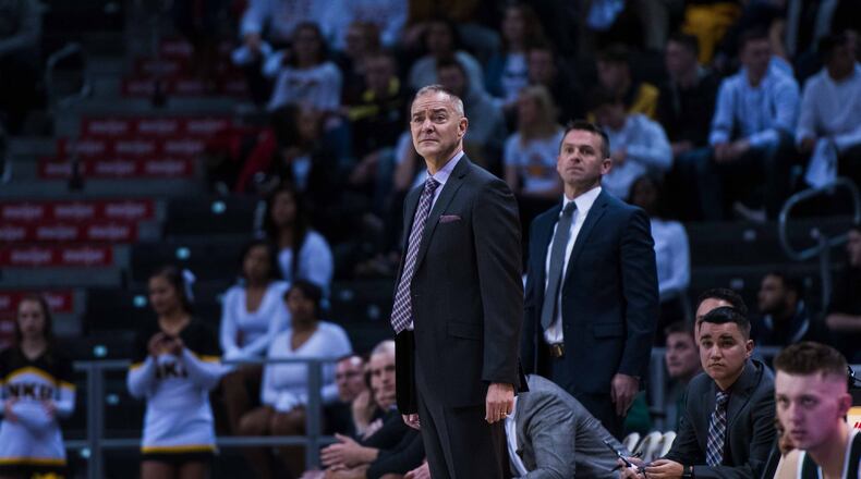 Wright State coach Scott Nagy during a game earlier this season. CONTRIBUTED