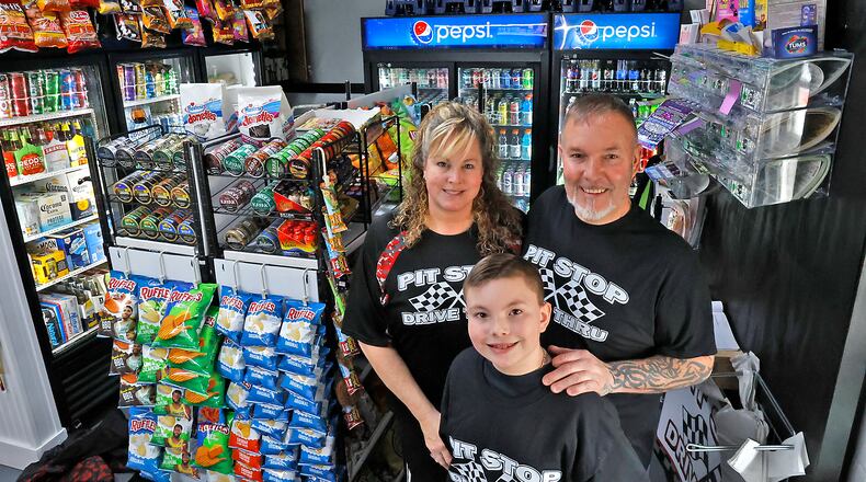 Shane and Tracy Shirk along with their son, Shane Jr., are excited to open Pit Stop Pizza & Subs on April 1, 2023. The restaurant, located on Columbus Avenue in Springfield, has featured a drive thru window since last summer where you can buy convenience store items along with coney dogs and sloppy joe sandwiches but soon will feature a dinning room and offer pizza and sub sandwiches. BILL LACKEY/STAFF