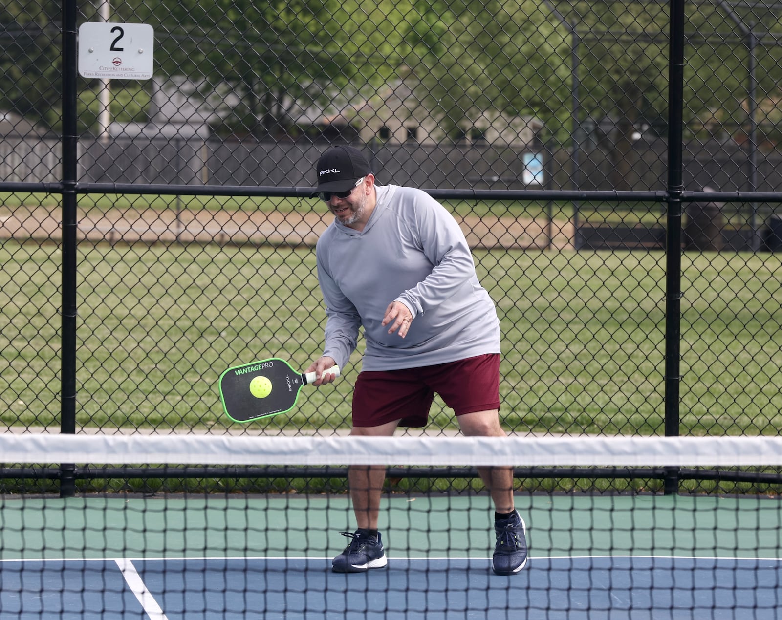 Michael Sherr, of Cedarville, plays pickleball at J.F. Kennedy Park on May 8, 2025, in Kettering. David Jablonski/Staff