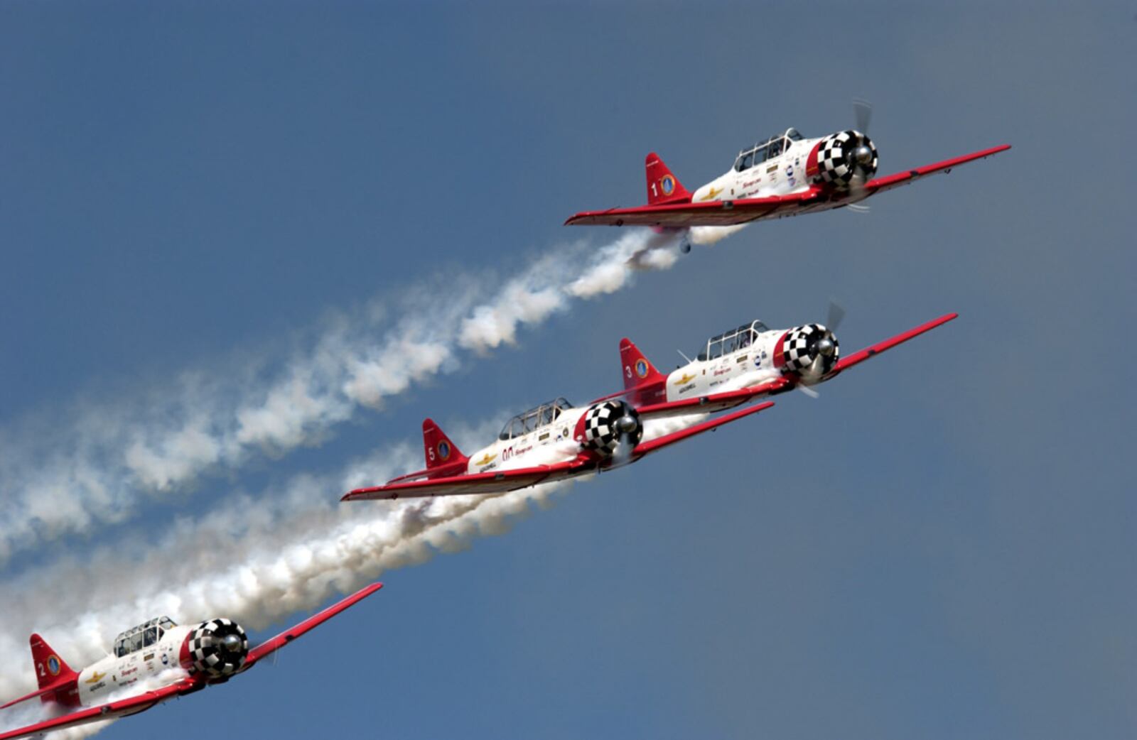 The U.S. Air Force Thunderbirds, the AeroShell Aerobatic Team (pictured) and the U.S. Navy F/A-18F Super Hornet Legacy Flight are among the featured performers at the CenterPoint Energy Dayton Air Show at Dayton International Airport in Dayton on Saturday and Sunday, July 10 and 11. CONTRIBUTED PHOTO