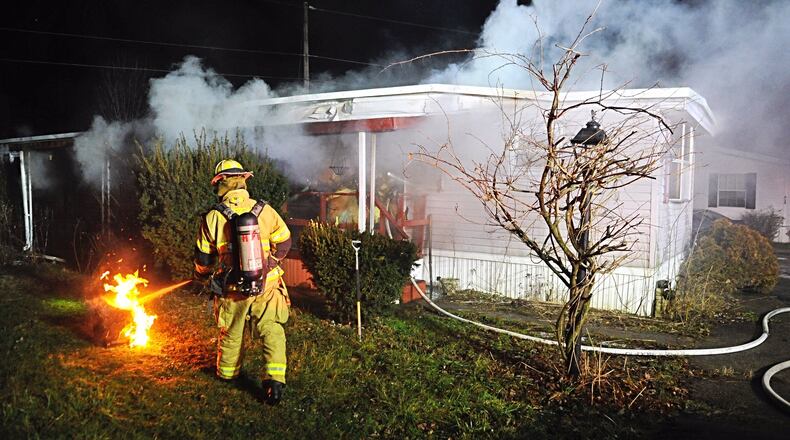 A mobile home caught on fire in the Edgewood Estates Mobile Home Park early Monday morning.