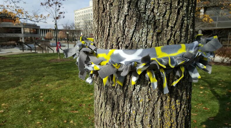 One of the scarves Springfield Girl Scout Troop #35017 made. Michael Tyler II/Staff