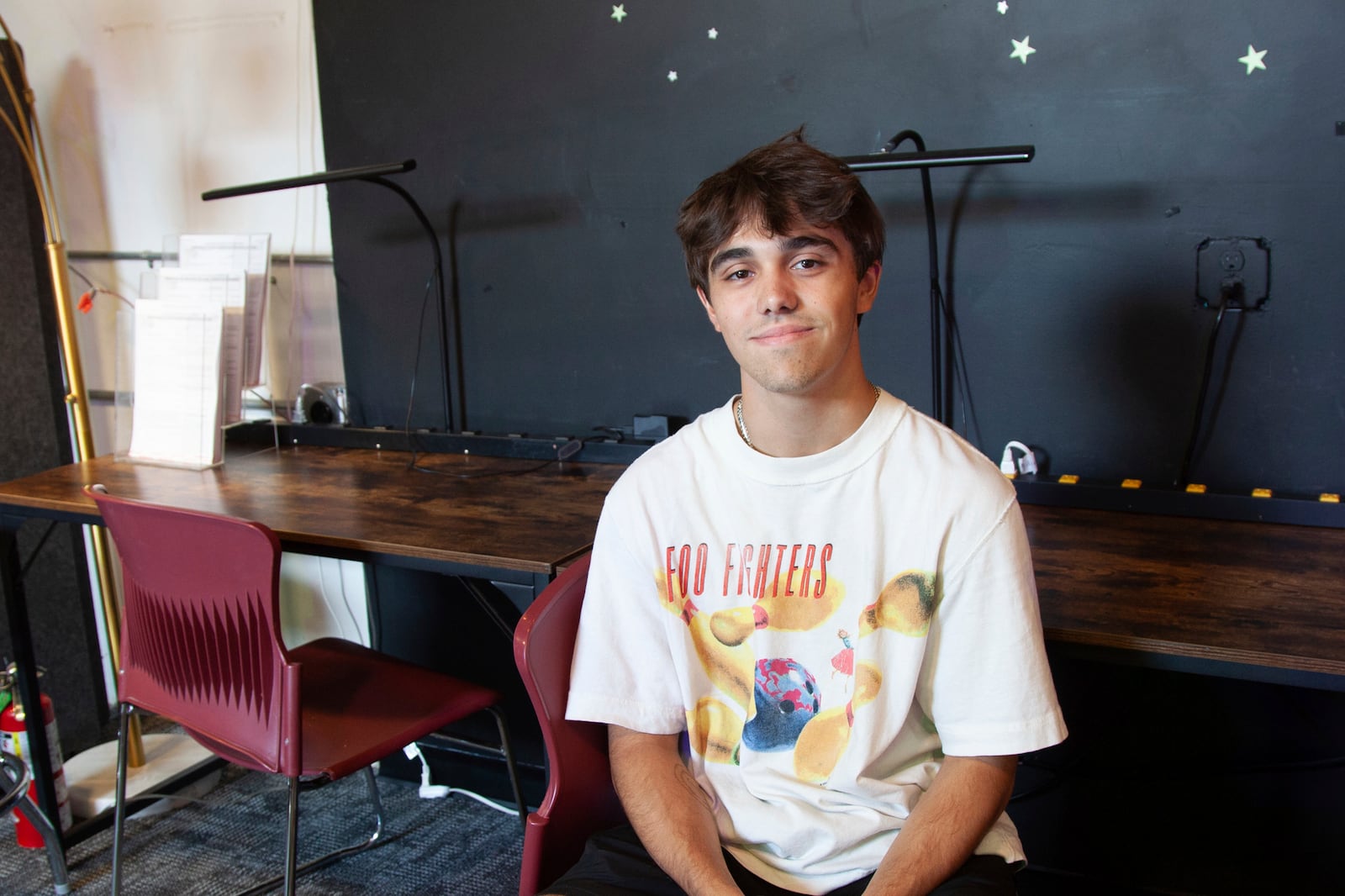 Bruce Perry, 17, poses for a portrait after discussing his use of artificial intelligence in school assignments and for personal questions Tuesday, July 15, 2025, in Russellville, Ark. (AP Photo/Katie Adkins)