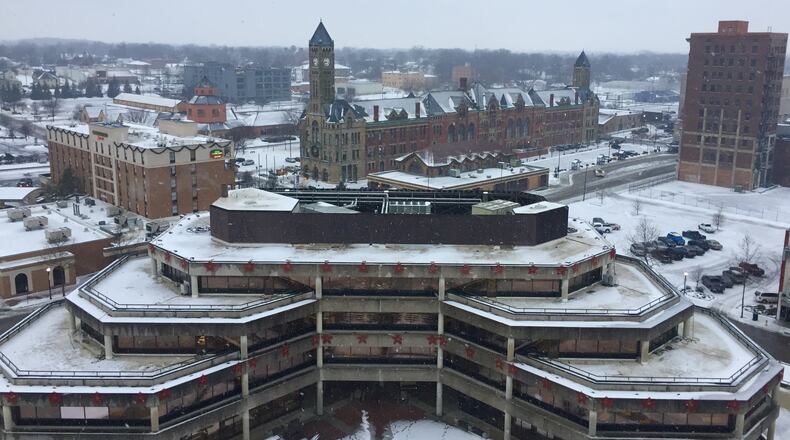 Snow covers City Hall in downtown Springfield on Monday, Jan. 8. Jeff Guerini/Staff