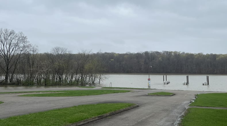 Due to rainfall this weekend and rising lake levels, the marina, beach and boat ramps at Caesar Creek Lake in Warren County are closed today. CONTRIBUTED