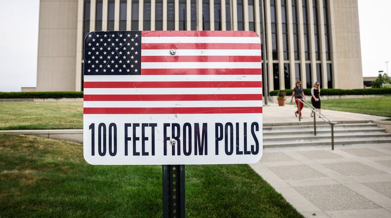 Early voting began Wednesday morning at the Montgomery County Board of Elections on West Third St. JIM NOELKER/STAFF