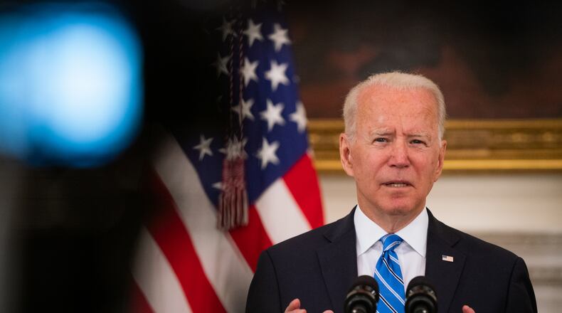 President Joe Biden delivers remarks about economic recovery and infrastructure framework at the White House in Washington on Monday, July 19, 2021. (Sarahbeth Maney/The New York Times)
