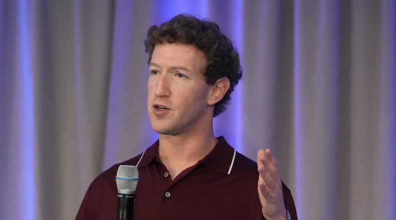 FILE - Meta CEO Mark Zuckerberg speaks during an event at the Biohub Imaging Institute in Redwood City, Calif., Nov. 5, 2025. (AP Photo/Jeff Chiu, File)