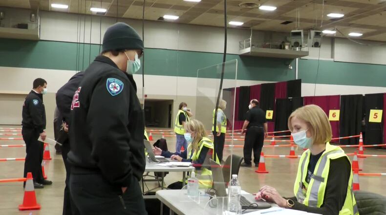 Public Health - Dayton & Montgomery County held a coronavirus vaccination clinic Christmas Eve morning for area EMS and health care workers.