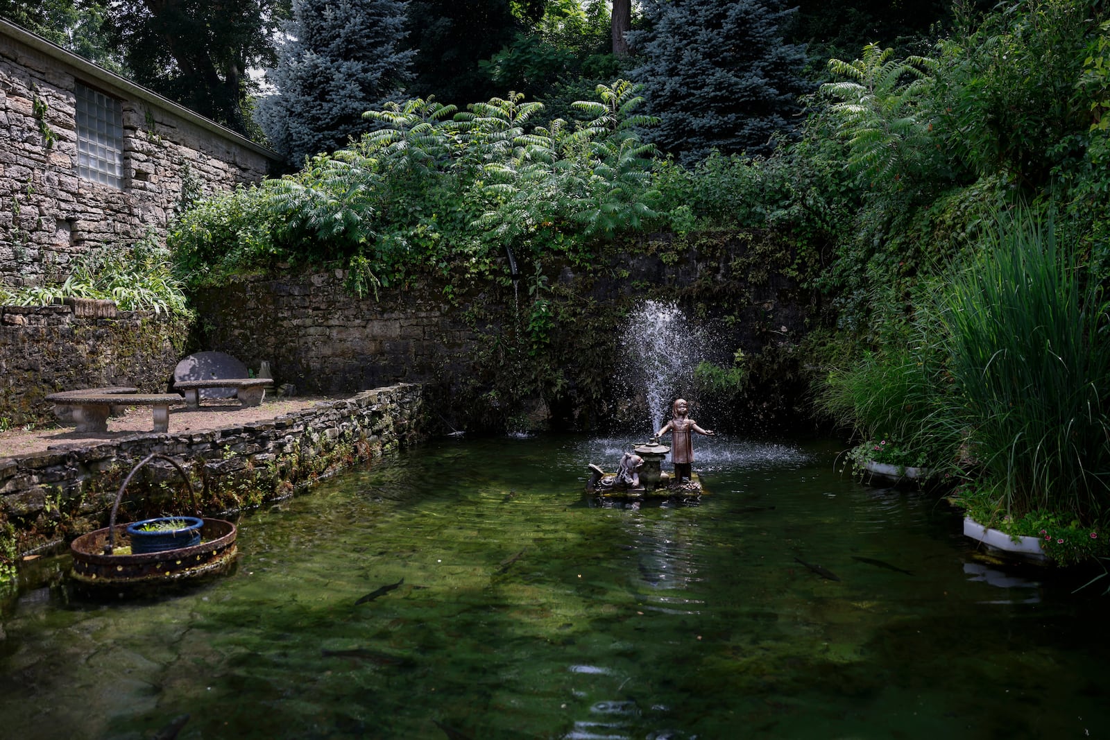 A view of the pond at the Children's Memorial, on Thursday, July 10, 2025, in Springfield. JOSEPH COOKE/STAFF