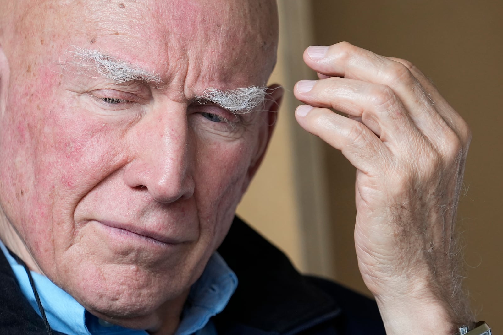 FILE - Brazilian photographer Sebastiao Salgado attends a news conference to unveil his exhibition 'Amazonia', in Milan, Italy, May 11, 2023. Salgado, known for his long-term projects and images of nature and humanity, died at age 81, the Instituto Terra confirmed on Friday, May 23, 2025. (AP Photo/Luca Bruno, File)
