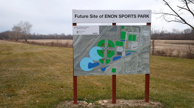 The future site of the Enon Sports Park along Enon Road Friday, Jan. 12, 2024. BILL LACKEY/STAFF