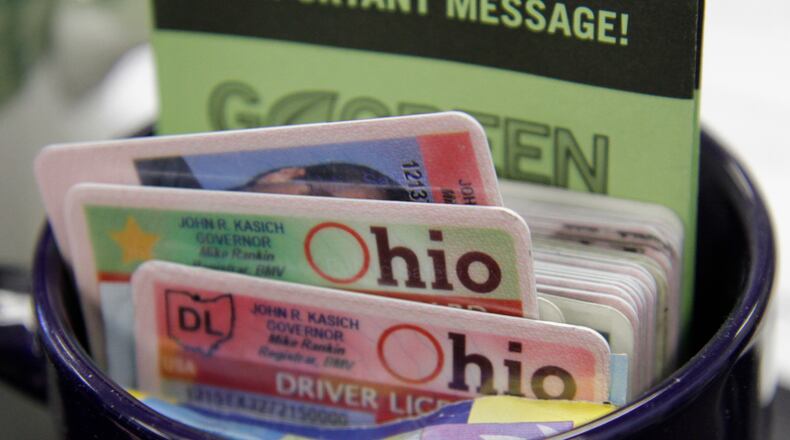 Ohio drivers licenses. Staff photo by Barbara J. Perenic