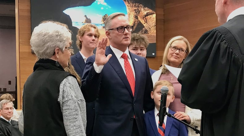 Mayor Rob Rue was sworn in to begin his elected term on Tuesday, Jan. 2, 2024. VICKY FORREST/CONTRIBUTING WRITER