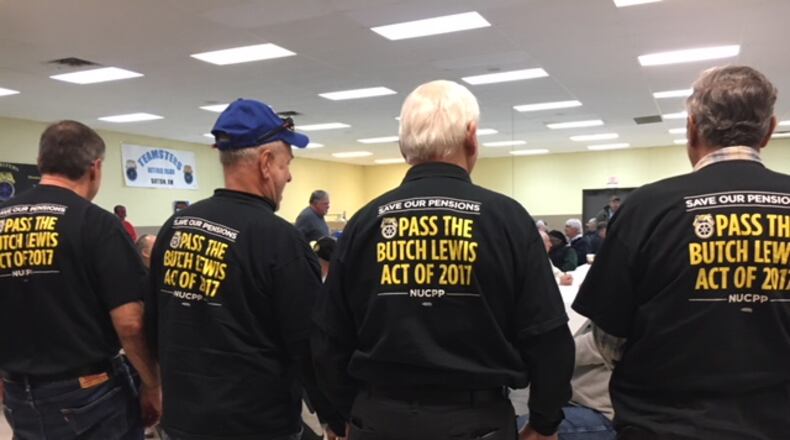 Support for the Butch Lewis Act was evident Friday at Teamsters Local 957. THOMAS GNAU/STAFF