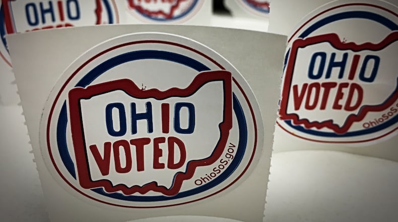 Ohio Voted stickers. MARSHALL GORBY\STAFF